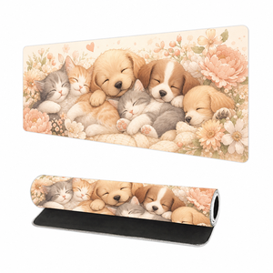 Tapis de souris pour ordinateur avec motif d'animaux mignons personnalisés, tapis de jeu imperméable avec base en caoutchouc antidérapante, tapis de clavier - Product Image 3