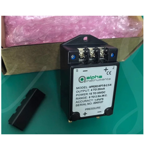 Transmisor de Presión Diferencial Alpha Instruments APR202-KPT-B-2.5-N 0-2.5 In.W.C Salida 4-20mA - Product Image 1