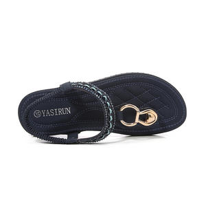 Chaussures d'été pour femmes, en peluche moelleuse, semelle intermédiaire en caoutchouc, bout rond, couleurs mélangées, chaudes, avec boucle, pour l'extérieur, tendance, pour la vente en gros - Product Image 3