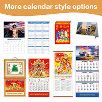 Calendrier de bureau en bois de luxe 2027 avec peinture chinoise, logo personnalisé, planificateur de table de haute qualité, décoration de bureau professionnelle