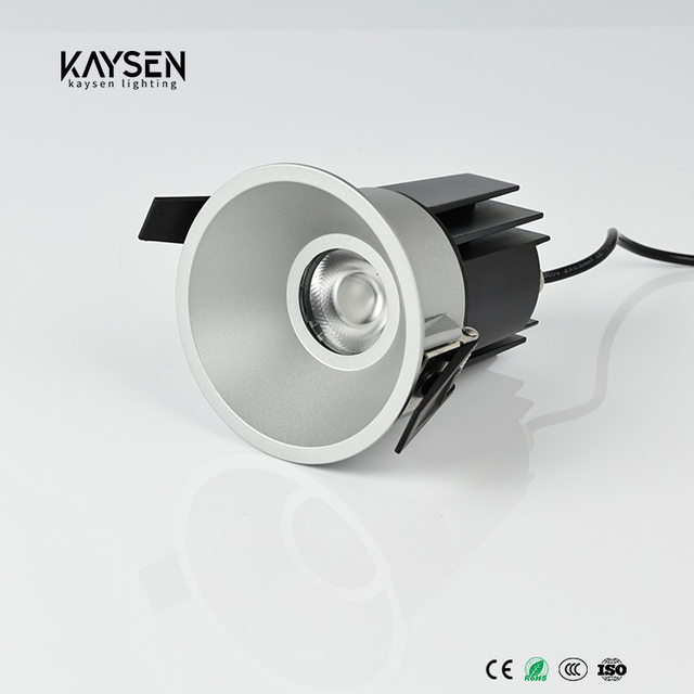 Indoor Lighting Modular Aluminum Modern LED Downlight 220-240V 8W COB Recessed Mount White Black Silver Finish IP44