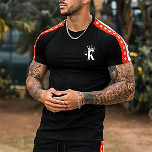 เสื้อยืดสำหรับผู้ชายเสื้อยืดพิมพ์ลายมงกุฎ <span class=keywords><strong>K</strong></span> พิมพ์ลายออกแบบได้เอง - Product Image 4
