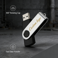 Memoria USB Personalizada, Pendrive Metálico USB 2.0, Memoria USB Giratoria con Capacidad de 1GB a 64GB