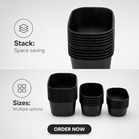 Contenants alimentaires en papier noir avec design empilable et emboîtable pour la préparation des repas et les plats à emporter, impression de logo personnalisée et vente en gros