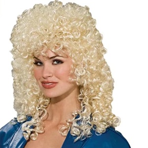 Peluca de Halloween para Mujer Inspirada en Personajes Femeninos - <span class=keywords><strong>Pelo</strong></span> Largo <span class=keywords><strong>Rizado</strong></span> Natural Dorado para Fiestas - Product Image 3