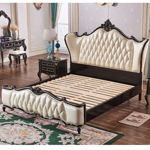 Ensemble de meubles de chambre à coucher modernes en bois massif, <span class=keywords><strong>lit</strong></span> en bois à prix abordable, design personnalisable, lits doubles <span class=keywords><strong>king</strong></span>-size avec cadre en bois massif - Product Image 1