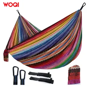 WOQI Outdoor Hiking Furniture Hammock Lightweight Parachute Canopy Nylon Hammock For Tourism