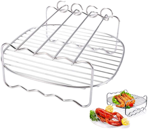 Support à brochettes en acier inoxydable 304 double couche antirouille et résistant au feu/à la chaleur Support à brochettes en métal durable pour accessoires de <span class=keywords><strong>barbecue</strong></span> - Product Image 3