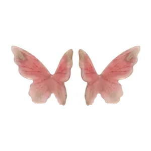 Butterfly fly atmosphere gradient pink glue drop butterfly earrings sweet fairy temperament photo earrings pure desire earrings