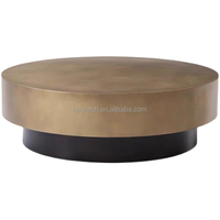 Table basse ronde rotative de luxe moderne pour la maison, table à thé rétractable simple pour appartement ou salon