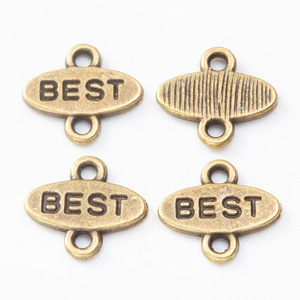 Nuevo Diseño Colgante Doble Elíptico con Placa Metálica 'BEST' para Joyería, Dijes de Acero Inoxidable para Fabricación de Joyas - Product Image 2
