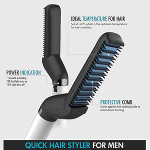 Private Label Korean Ceramic Hair <strong>Straightener</strong> Brush Comb <strong>Beard</strong> <strong>Straightener</strong> - Product Image 3