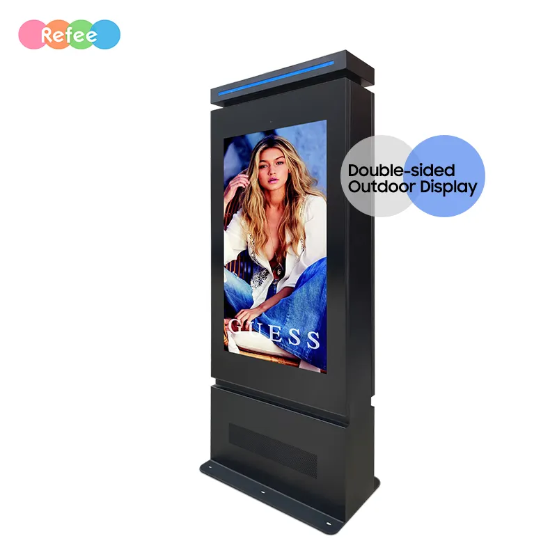 43 55 65inch Waterproof Ip67 65 Outdoor Double Sides Totem Kiosk Digital Signage Floor Stand Lcd Display Screen Advertising