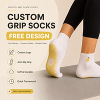 Chaussettes de yoga personnalisées antidérapantes respirantes de qualité supérieure pour femmes, chaussettes de Pilates avec grip antidérapant