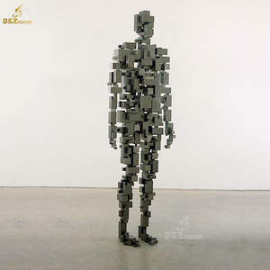 Berühmte moderne verschwinden abstrakte Edelstahl sitzende Frau menschliche Figur Metallkunst skulpturen - Product Image 6