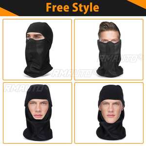 Cagoule intégrale unisexe chaude d'hiver en polaire thermique double, coupe-vent, imperméable, pour ski, moto, cyclisme - Product Image 5