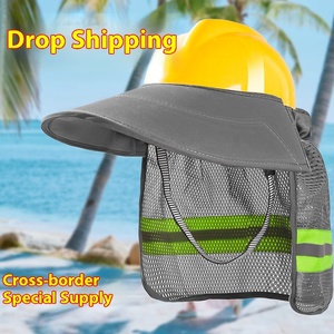 Malla <span class=keywords><strong>de</strong></span> verano parasol Sombrero duro transpirable ala completa construcción escudo reflectante cuello protector casco cubierta <span class=keywords><strong>de</strong></span> seguridad - Product Image 2