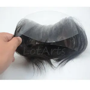 보이지 않는 앞 자연 찾고 얇은 피부 toupee 헤어 피스