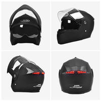Nuevos Cascos de Motocicleta Abatibles con Doble Visera, Casco Modular Integral de ABS, Doble Lente, Impermeable, Luz Trasera LED, para Todas las Estaciones