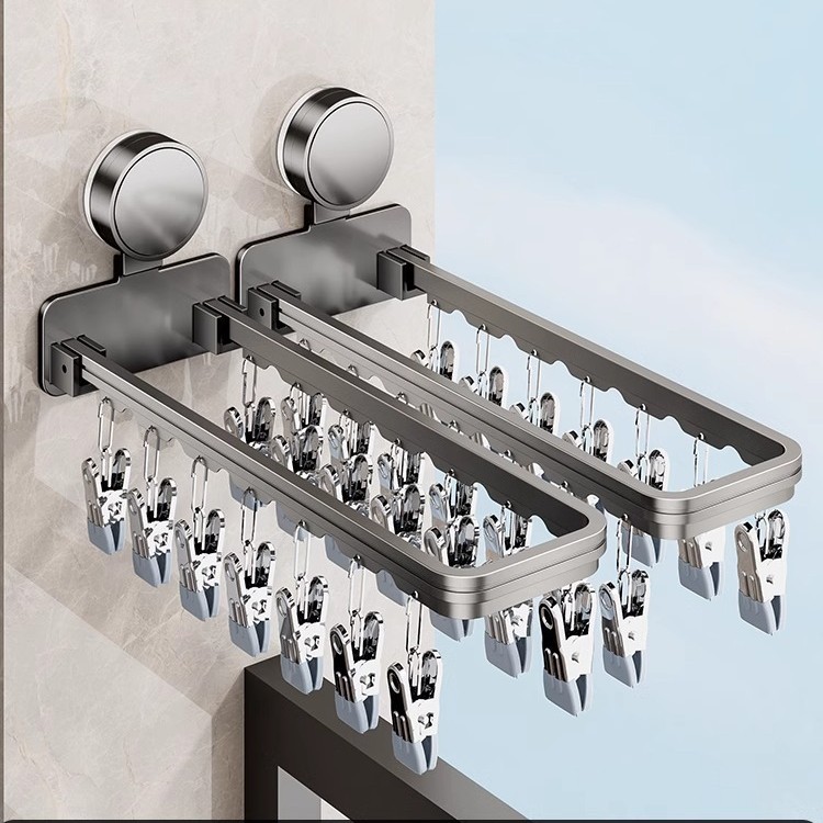 Suction Cup Sock Clips [Gun Grey] 2-pack