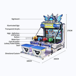 Máquina de Jogo de Tiro Arcade com Empurrador de Moedas e Troca de Bilhetes para Centros de Diversão, Jogo de Vídeo de Tiro com Bolas - Product Image 5