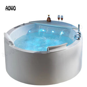 Spa extérieur gonflable pour 2 personnes Jacu-zzier Massage rond Baignoire tourbillon Cascade avec lumières LED de couleur Acrylique haut de gamme - Product Image 2