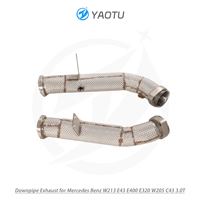 Tuyau d'échappement droit YT avec isolation thermique pour Mercedes Benz W213 E43 E400 E320 W205 C43 3.0T