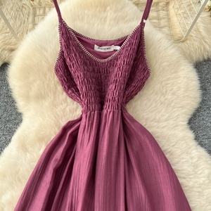 Vestido de Mujer Elegante con Tirantes y Escote en V, Sin Mangas, a la Moda, Primavera 2026, Venta al Por Mayor - Product Image 4