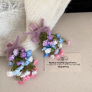 Pinzas para el Cabello con Ramilletes <span class=keywords><strong>de</strong></span> Flores Estilo Campestre para Niña, Dulces Lazos Laterales con Pequeñas Flores - Product Image 4