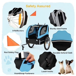 Hundefahrradanhänger für große Haustiere, 120 LB Tragkraft, Aluminium, faltbarer Hunde-Transportwagen mit Schnellverschluss-Rädern, kompakt, zum Einkaufen geeignet - Product Image 6
