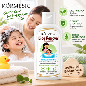 Shampoo anti-poux KORMESIC <span class=keywords><strong>pour</strong></span> enfants, extrait de plantes, purification du cuir chevelu, doux, 120 ml, vente en gros, étiquette privée personnalisée - Product Image 1