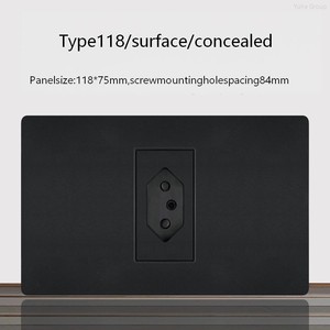 Brazilian standard PC <b>USB</b> wall socket, power socket panel, type 118 6-pin wall <b>plug</b> socket - Product Image 3