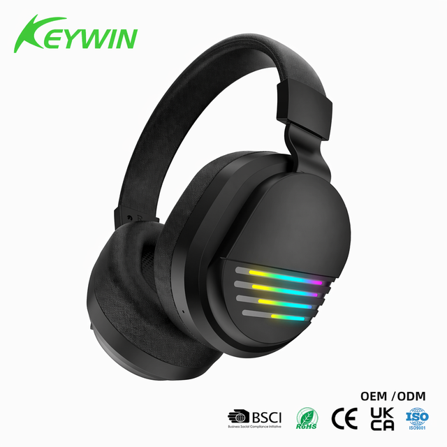 Factory OEM ODM Dual-mode 2.4g BT Wireless LED RGB Headphone Custom Hi-Fi 1200mAh Dual Mode Wireless Headset with Microphone