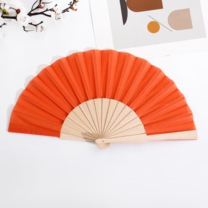 Wholesale Manual Engraved Wooden Fabric Hand Fans Foldable Painting Fans for Home Decoration Business Gifts Souvenirs Gifts