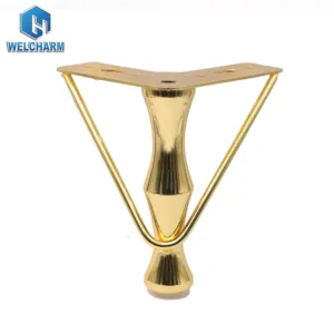 Hot Sale Luxury Cast Iron Decorative 150Mm Gold Metal Triangle Couch Sofa Leg For Furniture