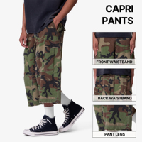 Shorts cargo baggy vintage en patchwork imprimé camouflage personnalisé Hudao pour hommes