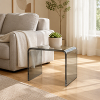 Tabouret en acrylique gaufré PC, banc transparent massif, siège de décoration intérieure, taille personnalisée
