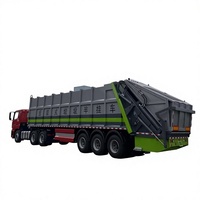 Camión de Basura con Compactador de 50cbm, Semirremolque para Saneamiento, Camión de Basura/Cargador Trasero para Eliminación de Residuos