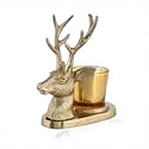 Porte-bougie tête de cerf, support à bougie chauffe-plat tête de cerf, porte-bougie votif renne, support à bougie animal en métal, porte-bougie votif en verre - Product Image 3
