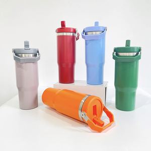 Botella de Agua Escolar de 30oz con Tapa Abatible, para Estudiantes, Hombres, Sublimación a Color, Acero Inoxidable, con Pajita, Venta al Por Mayor - Product Image 1