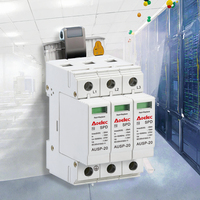 Dispositif de protection contre les surtensions modulaire Aoelec AUSP-20 pour rail DIN (SPD) 3P certifié CE IP20 10kA avec boîtier PA66 résistant au feu