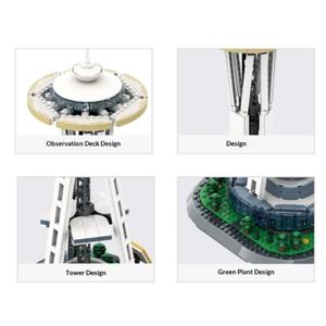 Juego de Bloques de Construcción del Space Needle de Seattle, Edificio Arquitectónico Icónico, Juguete Educativo para Entusiastas, Plástico ABS, Escala 1:1 - Product Image 3