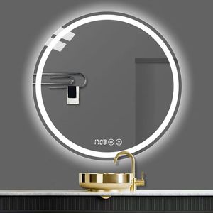 Miroir LED rond suspendu au mur dans la chambre à coucher de la salle de bain - Product Image 1