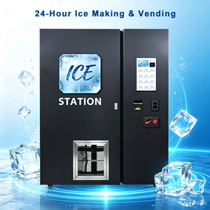Distributeur automatique de glace avec écran tactile 21,5'' – Kiosque de distribution de glace en libre-service avec ensachage automatique – Machine à glace commerciale - Product Image 1