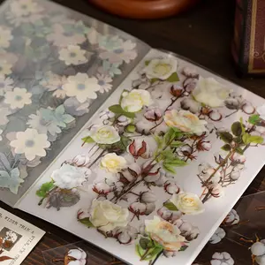 スクラップブッキングのアイデアハンドブック素材装飾的な花と植物のコラージュ20枚のスクラップブッキングダイ