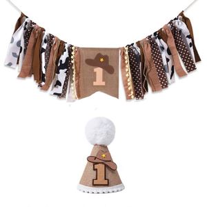 Bannière de chaise haute Cowgirl One, thème <span class=keywords><strong>ferme</strong></span> western rose pour fille, pour premier <span class=keywords><strong>anniversaire</strong></span>, toile de fond photo pour Smash Cake - Product Image 6