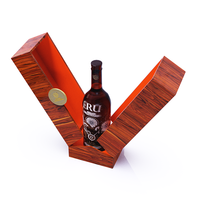 Caja de Regalo de Madera Hecha a Mano para Vino, con Capacidad para una Sola Botella, Compartimento Independiente, Caja de Regalo Abierta para Vino