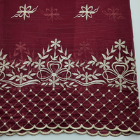 Tissu en organza de soie teint sur mesure 45 g/m² avec broderie, 100 % polyester, tissu tissé de luxe pour vêtements islamiques musulmans