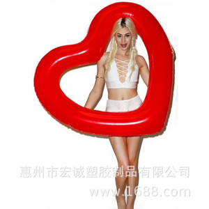 Bouée gonflable rouge en forme de cœur pour adultes, dispositif de flottaison unisexe, flotteur de piscine pour sports nautiques - Product Image 5