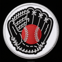 Écussons brodés personnalisés écologiques avec motifs floraux et lettres anglaises pour casquettes de baseball et maillots (à repasser/à coudre)